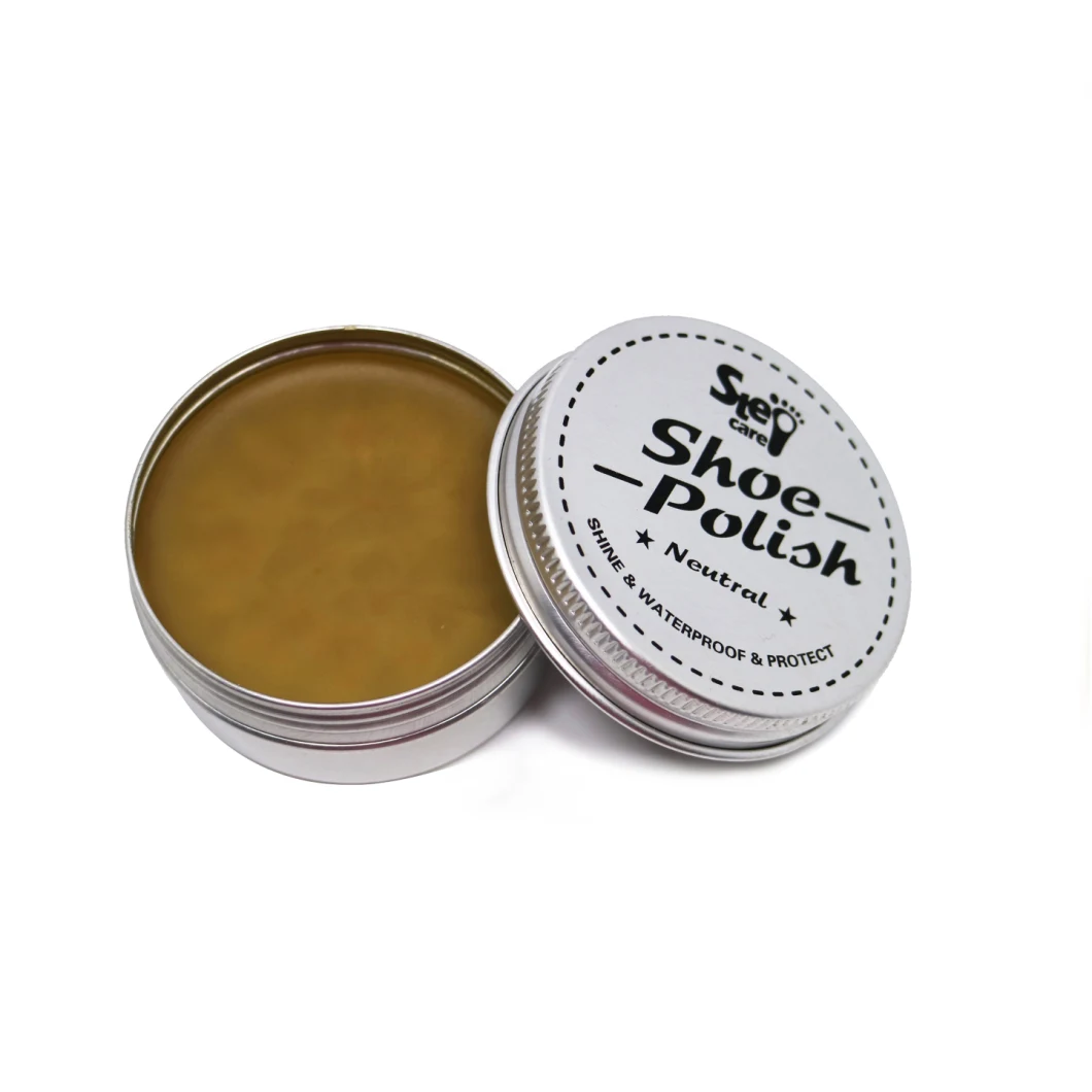 Tin Box Shoe Shine Wax Neutral Color Shoe Polish