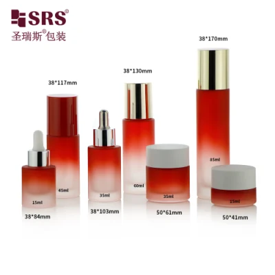 15ml 35ml 45ml 60ml 85ml シリーズドロッパーローションポンプガラスファンデーションボトル包装