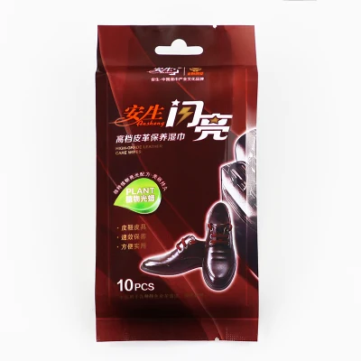 中国で人気の植物性ワックスクリーニング靴磨きウェットティッシュ